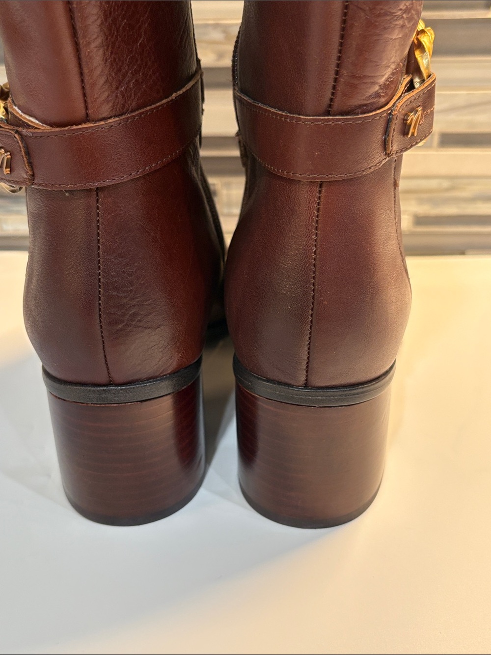 Naturalizer Isabeau Cognac Women's Over-the-Knee Leather Boots - Dark Brown - Picture 6 of 8